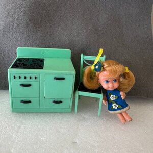 Liddle Kiddle and Toy Stove and chair circa 1960